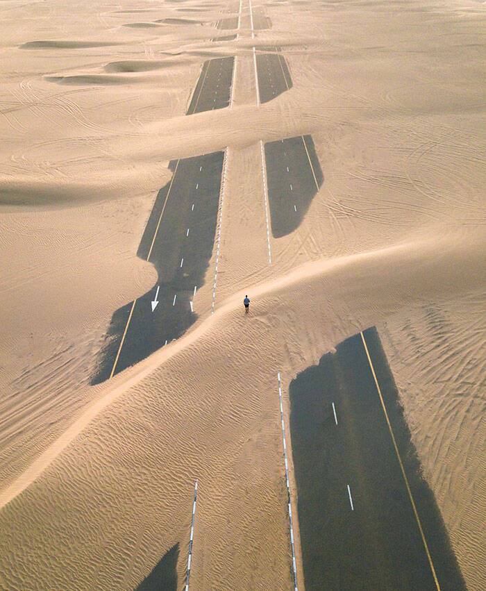 وضعیت عجیب جاده ها در دبی! 