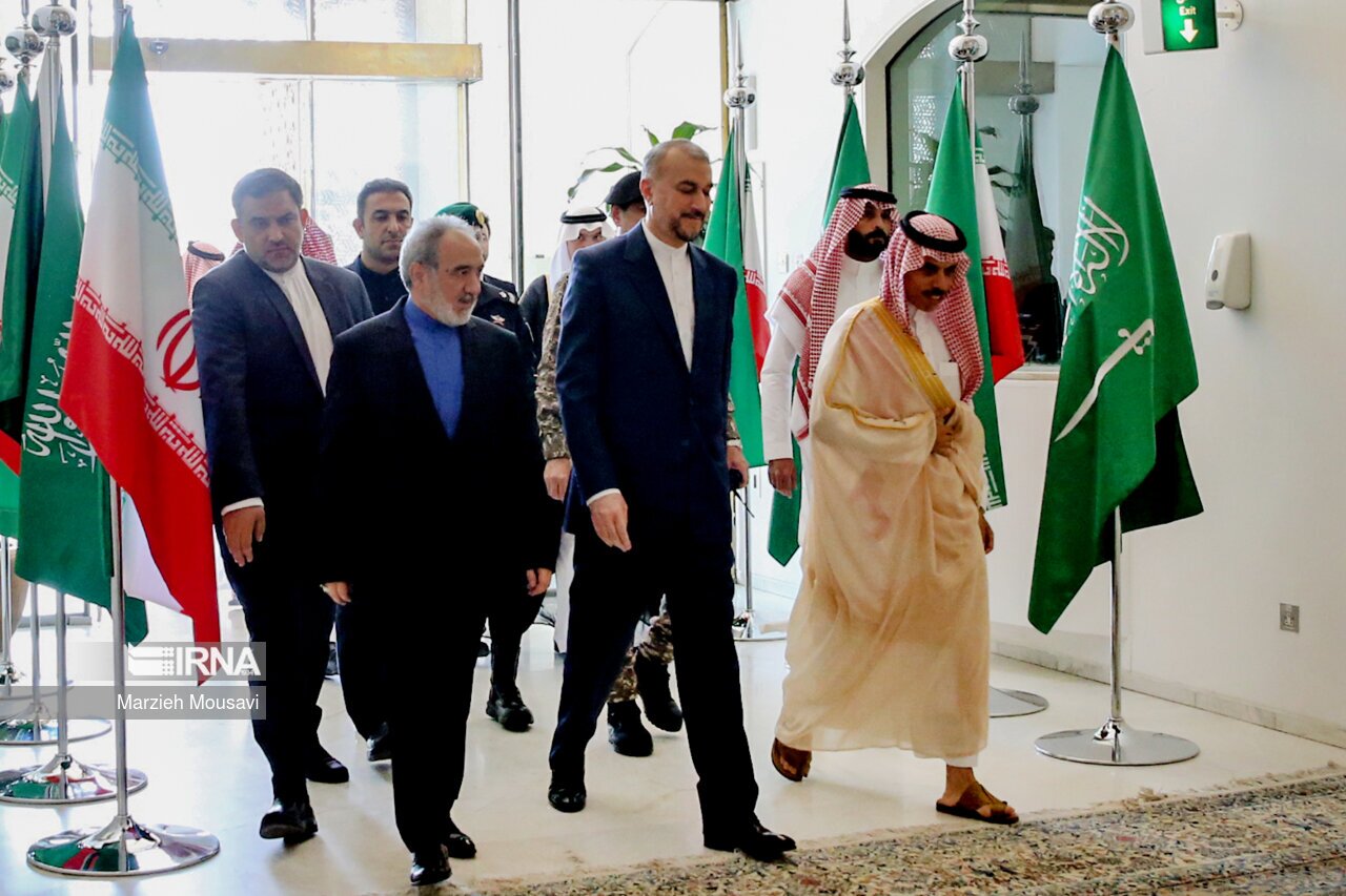 استقبال وزیر خارجه سعودی از همتای ایرانی حسین امیرعبداللهیان وزیر خارجه ایران - وزارت خارجه عربستان سعودی در ریاض