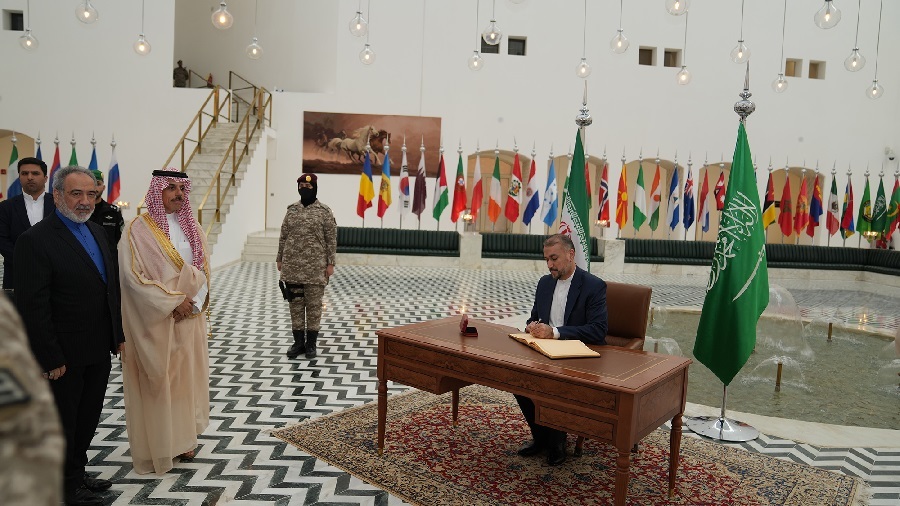 حسین امیرعبداللهیان وزیر امور خارجه ایران در محل وزارت خارجه عربستان سعودی