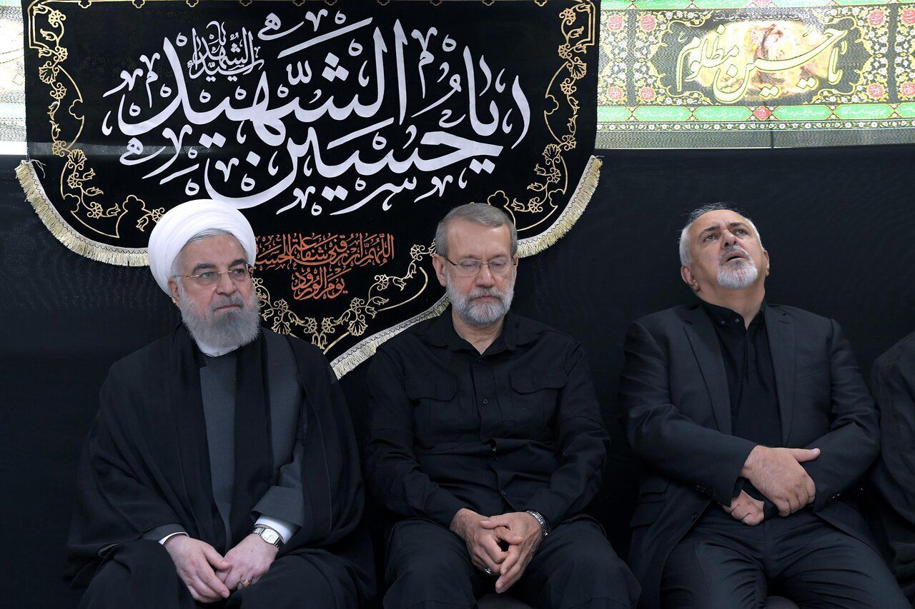 ظریف ، حسن روحانی و علی لاریجانی در یک قاب (عکس)