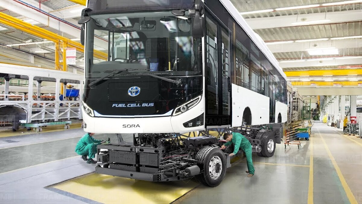 ببینید تویوتای ژاپن اولین اتوبوس با سوخت سلولی‌ را چطور می‌سازد (فیلم)