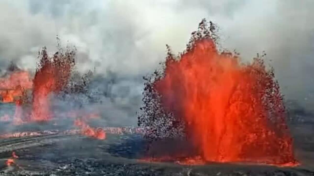 تصاویر زیبا از فوران گدازه در آتش فشان کیلاویا هاوایی (فیلم)