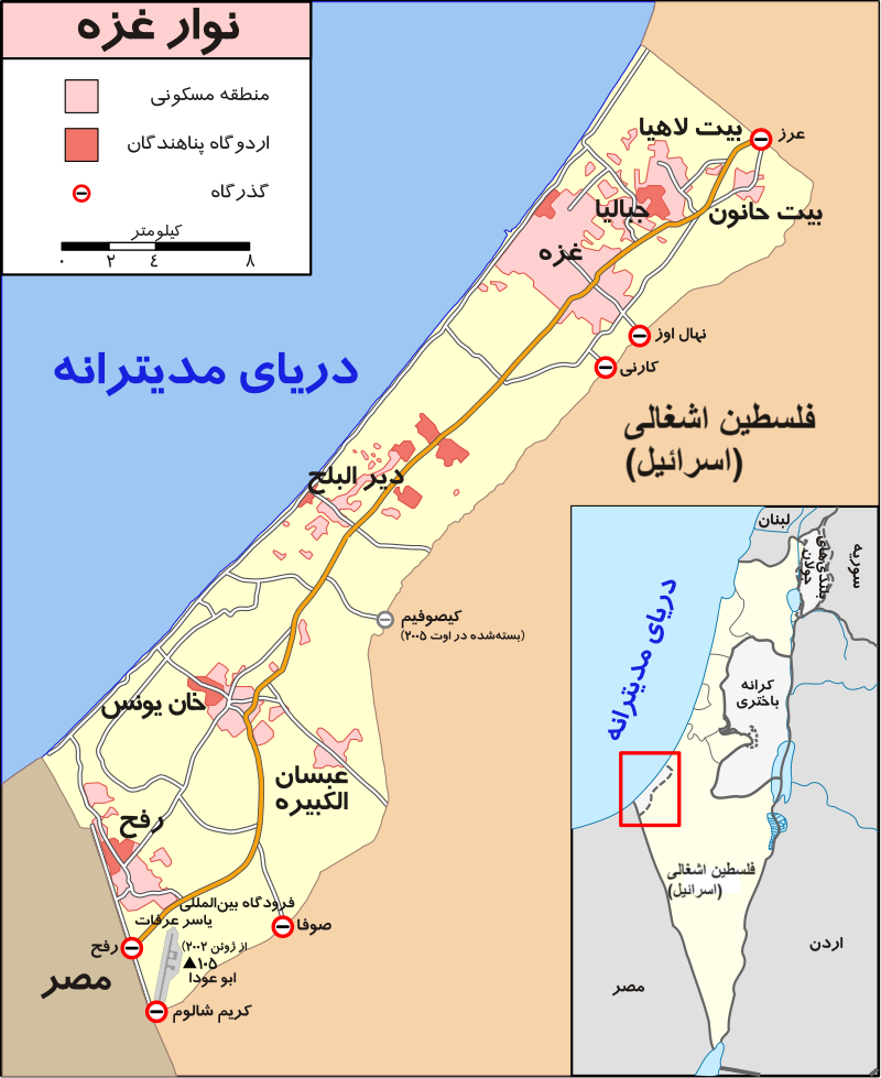 نقشه غزه