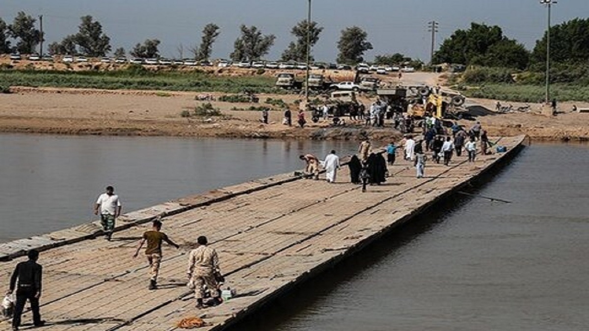 پل شناور دهستان عنافچه خوزستان بالاخره نصب شد