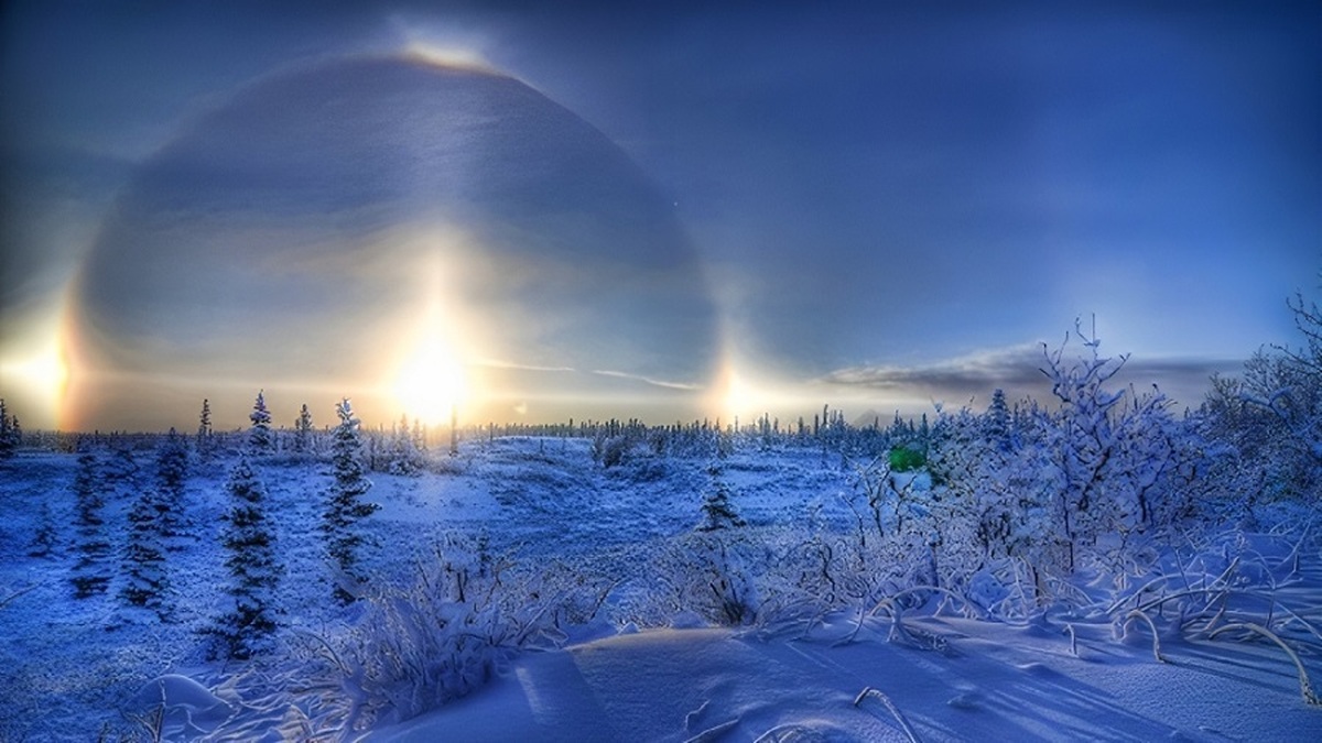 تصاویری از سه خورشید در آسمان سوئد (فیلم)