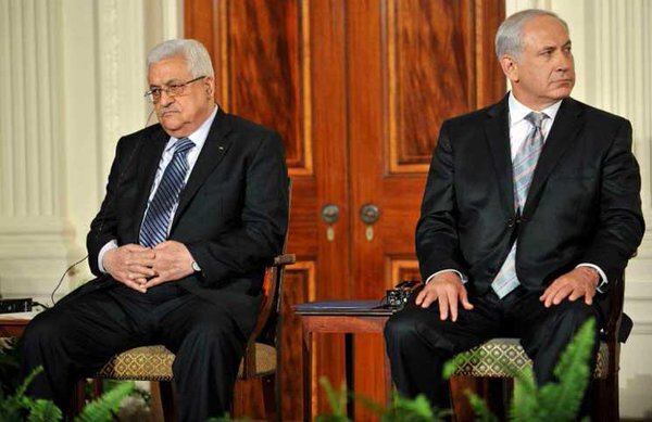 نتانیاهو نخست وزیر اسرائیل و محمود عباس رئیس دولت فلسطین