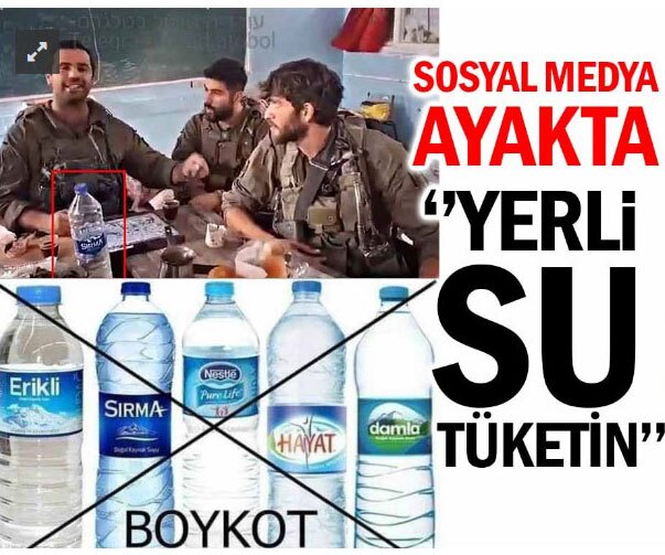 فراخوان تحریم شرکت آب معدنی ترکیه پس از انتشار تصویری جنجالی از ارتش اسراییل (+عکس)