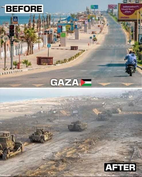 قبل و بعد غزه که باورکردنی نیست (عکس)