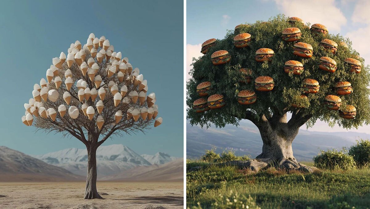 اگر غذاهای خوشمزه درخت داشتند! (عکس)