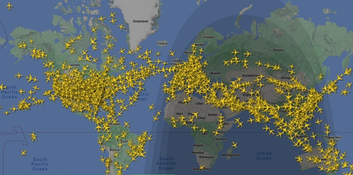 وضعیت ترافیک هوایی منطقه در حال حاضر (تصویر)
