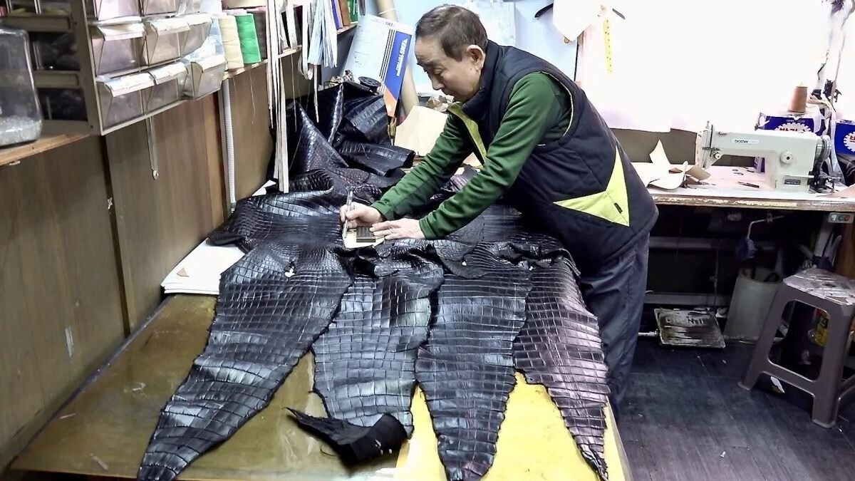 تولید یک کاپشن گران قیمت با پوست تمساح توسط استاد کره‌ای (فیلم)