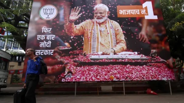 پوستر تبلیغاتی حزب مودی در انتخابات پارلمانی هند