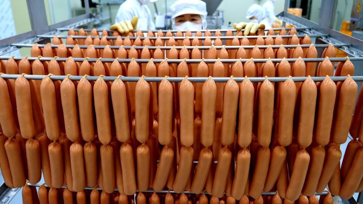 سوسیس‌های مرغ چگونه در کارخانه‌های مشهور تولید می‌شوند؟ (فیلم)
