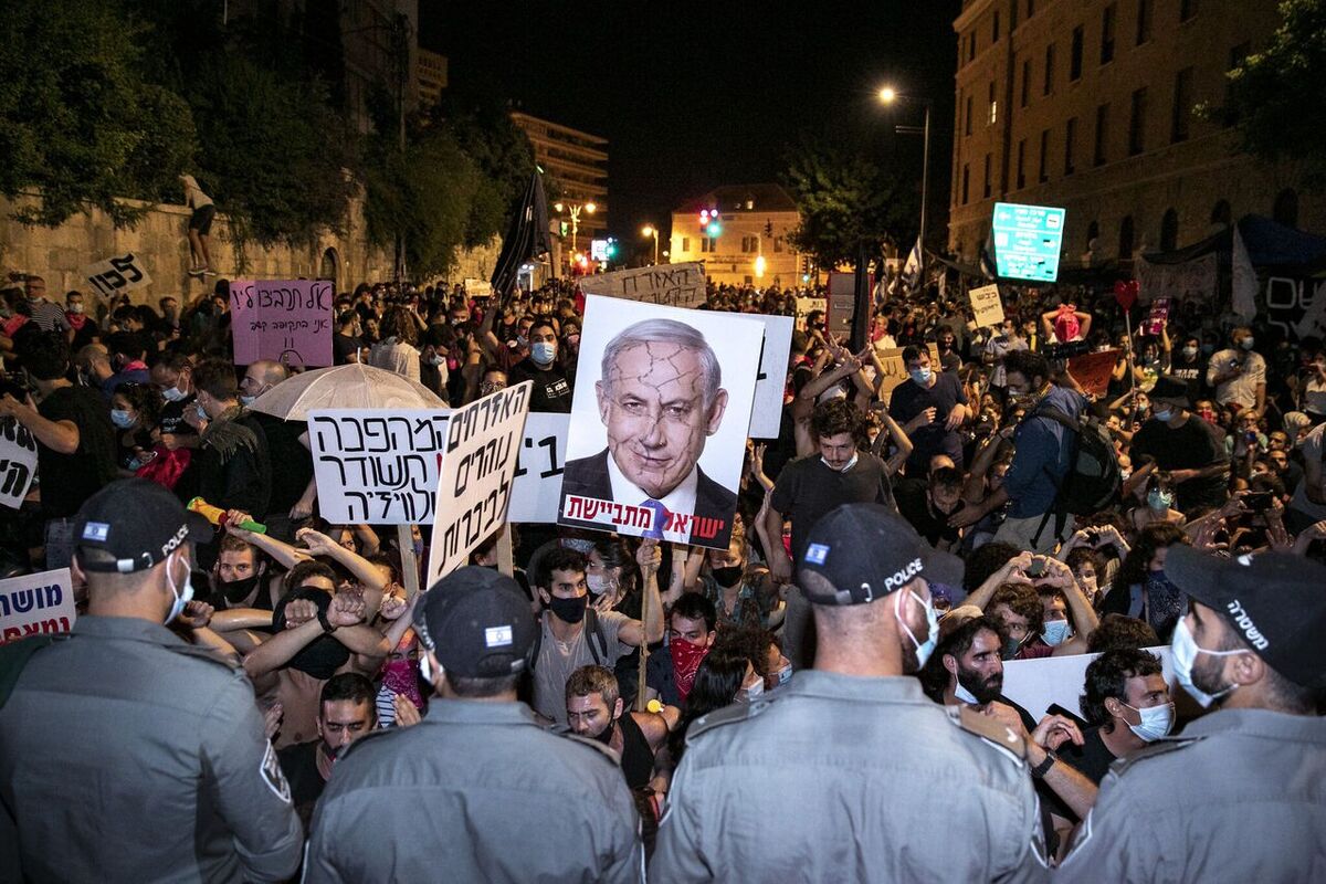 تظاهرات علیه کابینه نتانیاهو در قدس / حمله معترضان به بن گویر