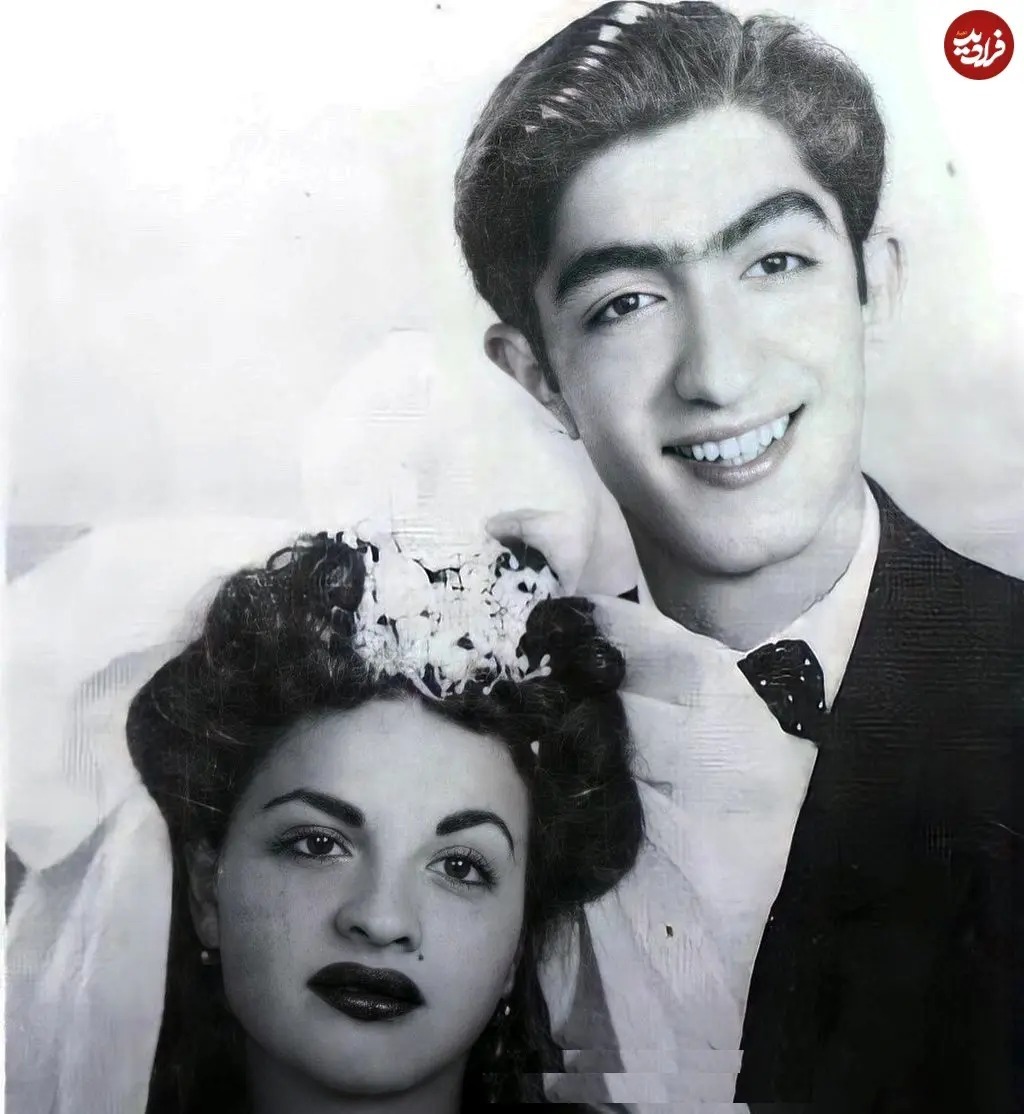 تصویری ترمیم شده و جالب از عزت الله و مینا انتظامی را در مراسم عروسی شان و در سال 1324