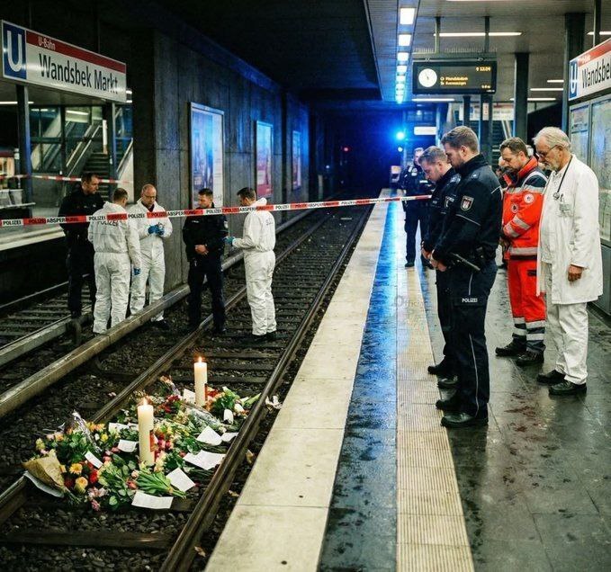 تصویری از محل به قتل رسیدن دختر ایرانی در متروی هامبورگ آلمان توسط یک مرد سودانی