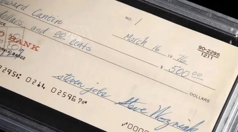 چک ۵۰۰ دلاری استیو جابز