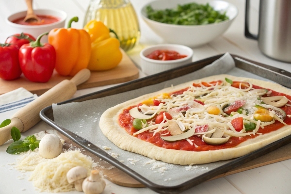 پیتزا با پنیر موزارلا