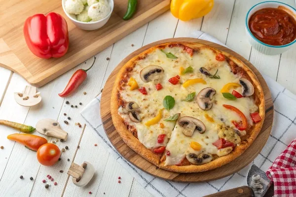 پیتزا با پنیر موزارلا