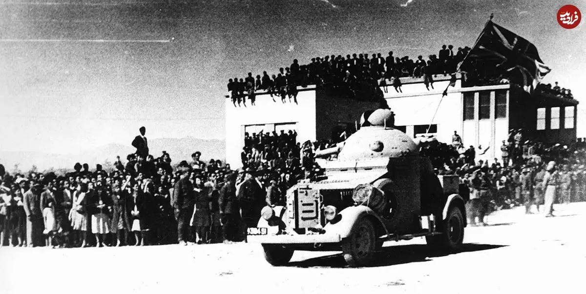 رژه نیروهای زرهی متفقین در میدان جلالیه تهران