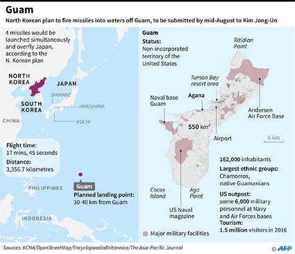 بررسی نقشۀ گوام برای موشک‌باران توسط رهبر کره شمالی/تصاویر
