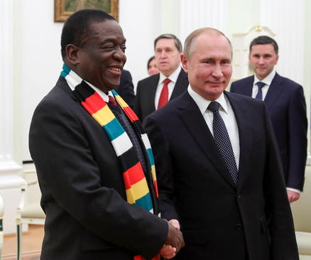 دیدار روسای جمهوری روسیه و زیمبابوه در کاخ کرملین در مسکو/ ایتارتاس