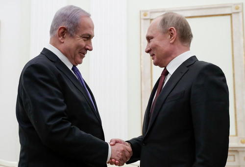 دیدار نتانیاهو و پوتین در کاخ کرملین در مسکو/ ایتارتاس