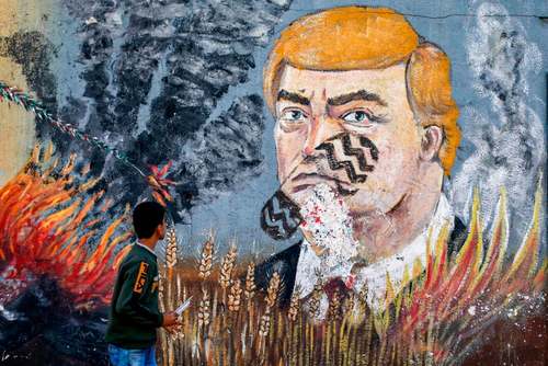 نقاشی دیواری از ترامپ در نوار غزه/ خبرگزاری فرانسه