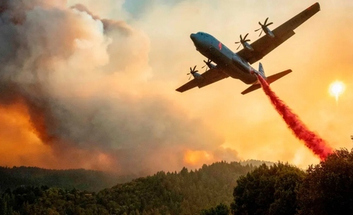 عملیات مهار آتش‌سوزی جنگلی در ایالت کالیفرنیا آمریکا/ خبرگزاری فرانسه