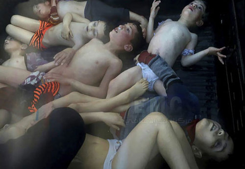 کودکان کشته شده در حمله شیمیایی سوریه ۲۰۱۷
