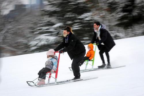 بازی یک خانواده آمریکایی در برف 