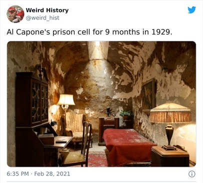 سلول زندان که آل کاپون در سال 1929 برای 9 ماه در آن حضور داشت. 