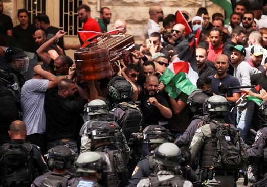 حمله پلیس اسراییل به مراسم تشییع پیکر