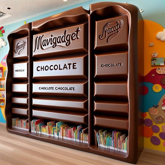 کتابخانه هایی الهام گرفته از شکلات تخته ای!