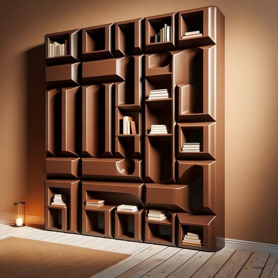 کتابخانه هایی الهام گرفته از شکلات تخته ای!