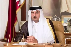 کاروان حامل امیر قطر در خیابان‌های مسکو