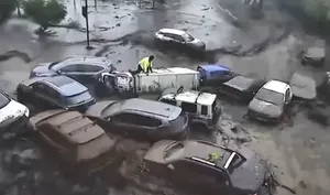 نجات معجزه‌آسای راننده کامیون از سیل در شیلی