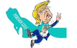 بازطراحی کاریکاتوری که برای ریگان کشیده شده بود؛ این بار برای ترامپ