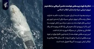 سپاه از شکار زیرسطحی هوشمند آمریکایی در ورودی تنگه هرمز خبر داد (+عکس)
