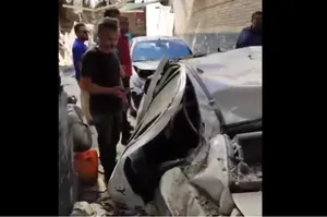 خسارت به خودرو‌های داخل مکانیکی بر اثر انفجار گاز در کوی ملت اهواز