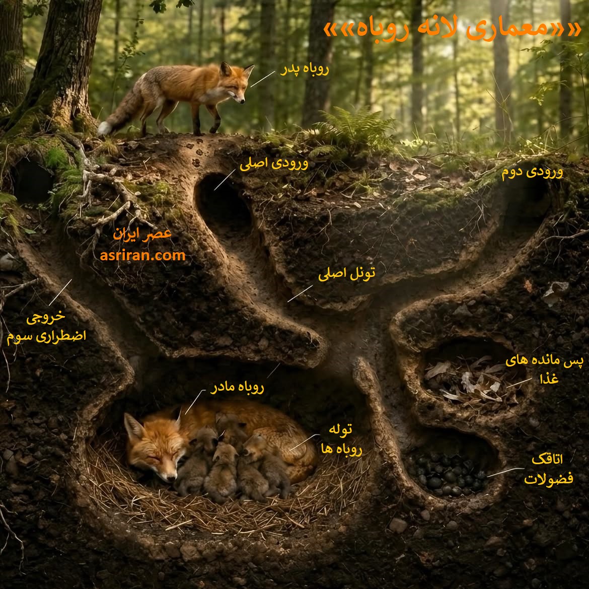 اینفوگرافیک معماری لانه روباه اینفوگرافیک معماری لانه روباه