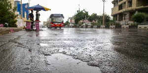 بارش باران و آب‌گرفتگی معابر در پنجمین روز آبان بجنورد
