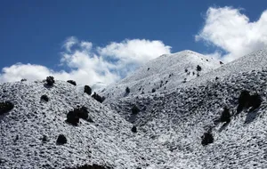 بارش اولین برف پاییزی در ارتفاعات شهرستان گرگان