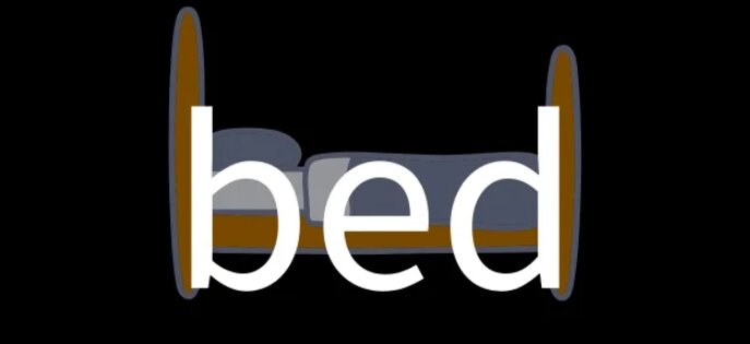 واژه bed (تختخواب) واژه bed (تختخواب)