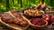 طرز تهیه استیک پورترهاوس روی آتش با سس گیلاس