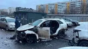 لحظه انفجار خودروی بمب‌گذاری شده در مسکو