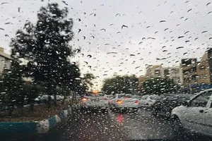 اولین بارش پاییزی باران و تگرگ در دهبکری بم