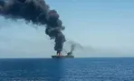 لحظه حمله پهپادی سپاه به یک نفتکش در تنگه هرمز