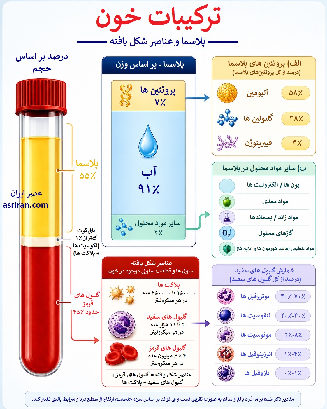 اینفوگرافیک ترکیبات خون