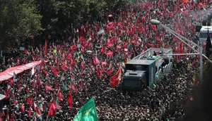 لحظات پایانی مراسم تشییع پیکر رهبر شهید انقلاب در تهران